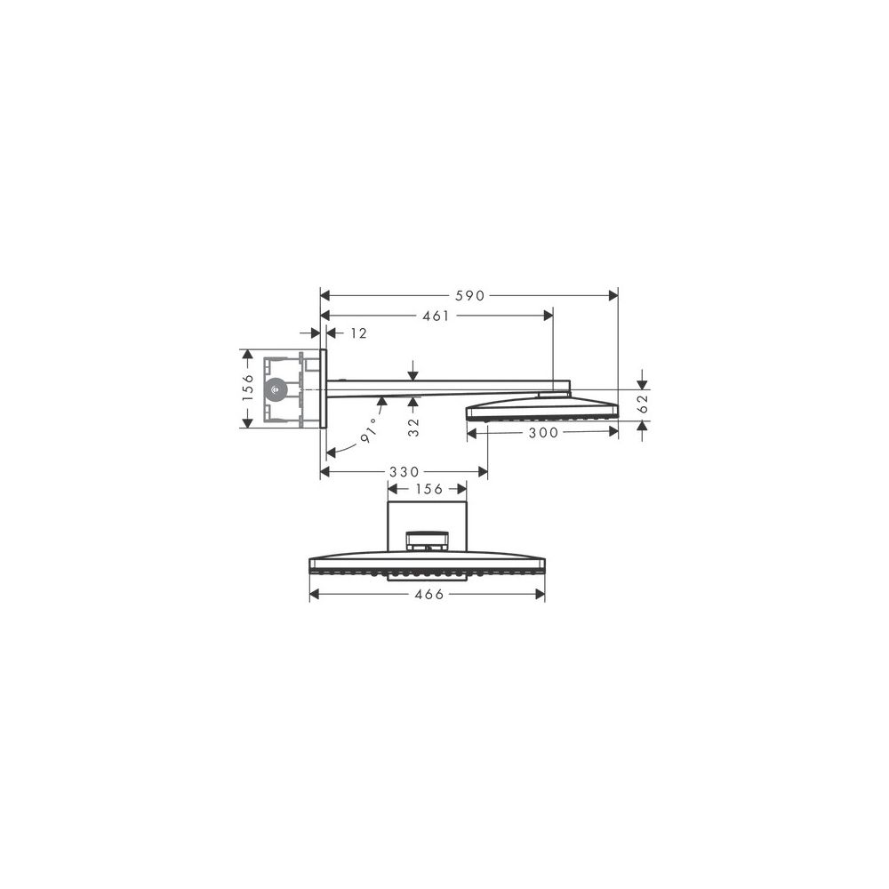 hansgrohe Rainmaker Select Kopfbrause 460mm 2jet 18l/min mit Brausearm 450mm, Schwa... HANSGROHE-24005600 4011097983103 (Abb. 4)