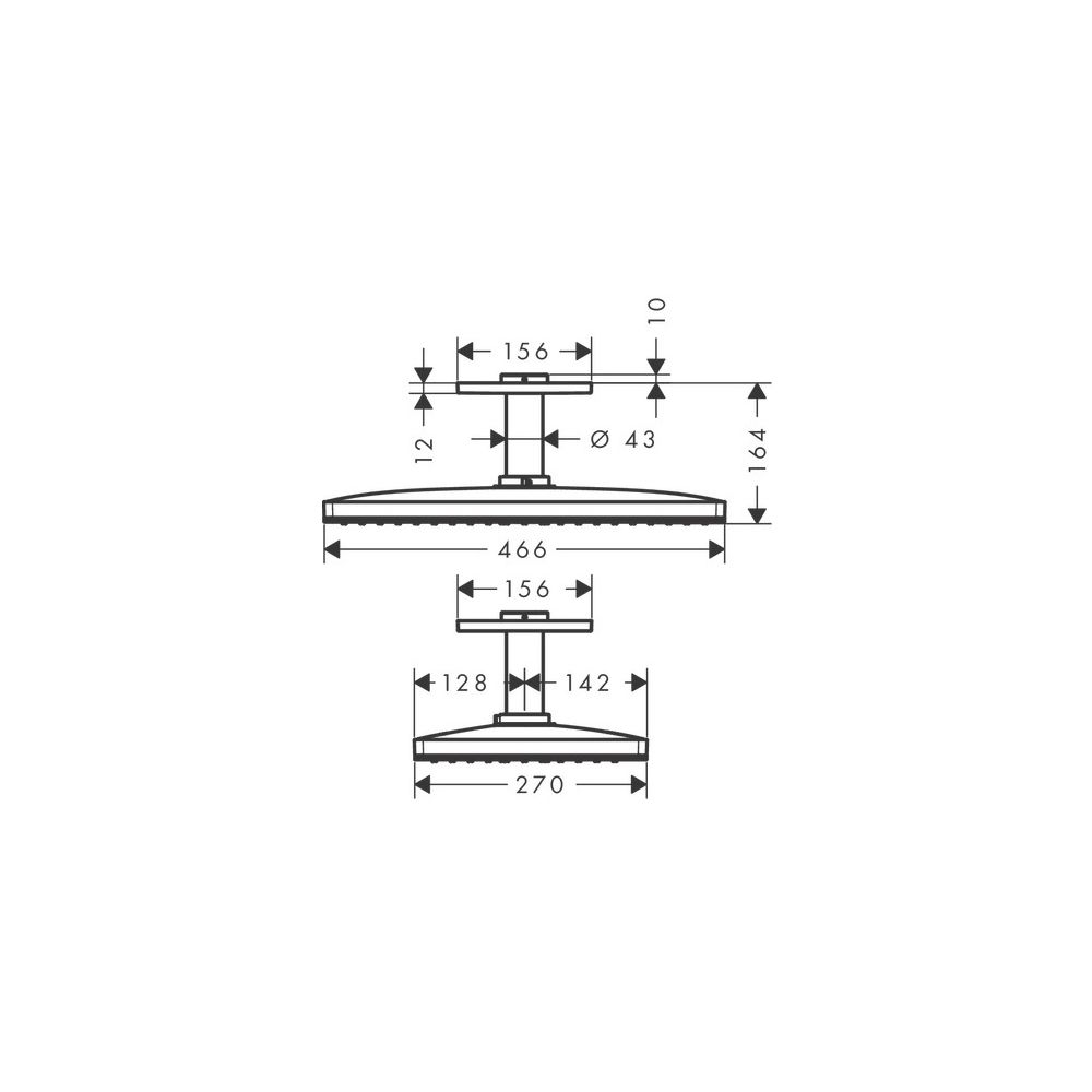 hansgrohe Rainmaker Select Kopfbrause 460mm 1jet 7l/min EcoSmart mit Deckenanschlus... HANSGROHE-24012400 4011097771151 (Abb. 5)