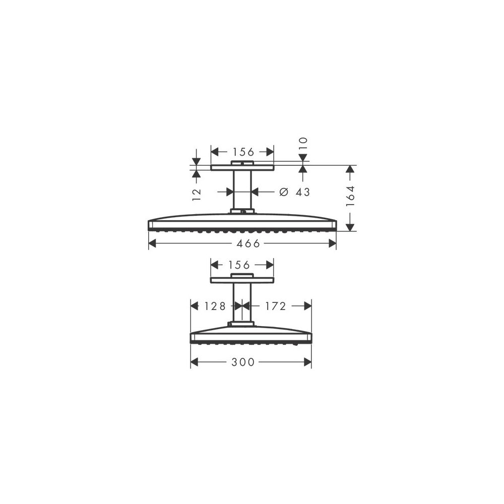 hansgrohe Rainmaker Select Kopfbrause 460mm 2jet 21l/min mit Deckenanschluss, Weiß/... HANSGROHE-24004400 4011097771304 (Abb. 4)