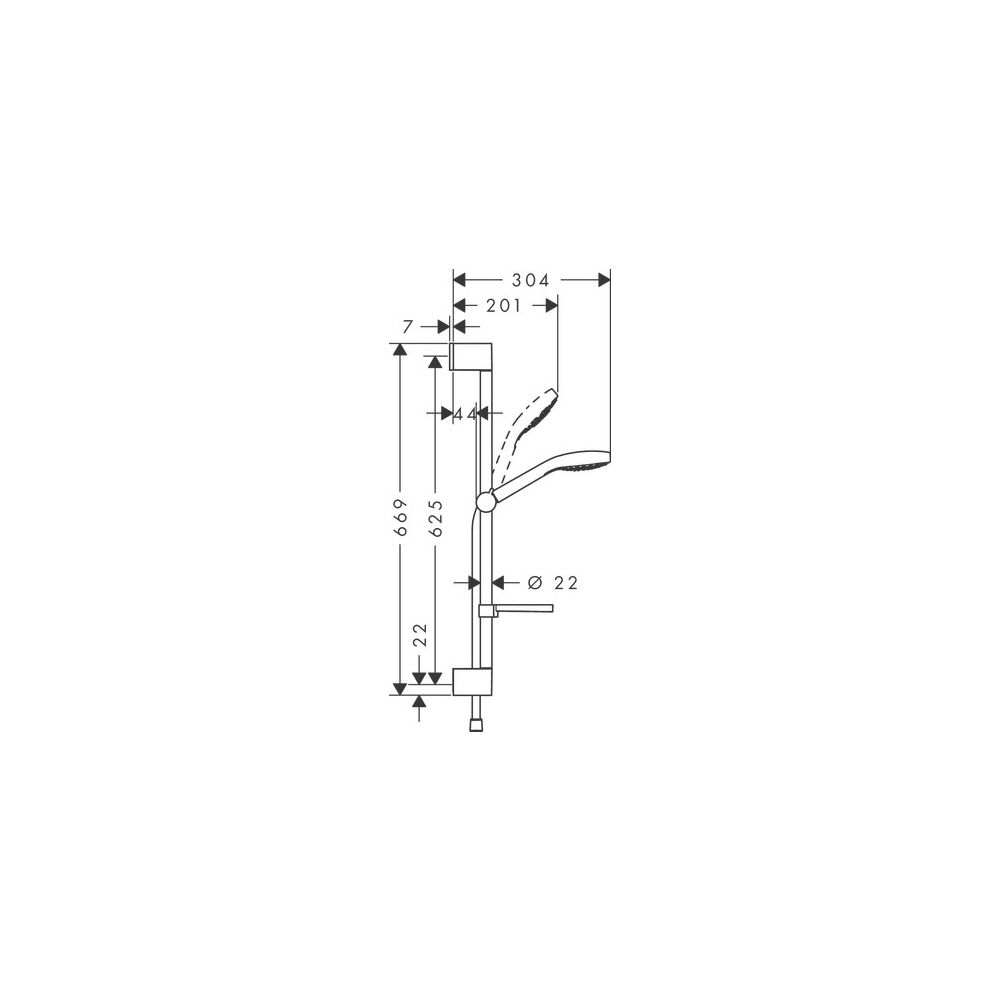 hansgrohe Croma Select E Brauseset 110mm Vario 14,7l/min mit Brausestange 650mm, Se... HANSGROHE-26586400 4011097767055 (Abb. 3)