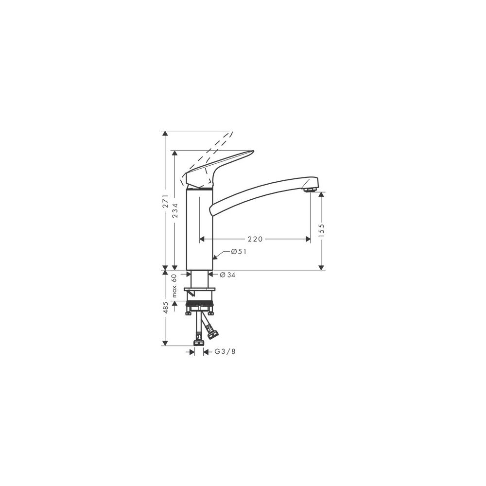 hansgrohe Logis M31 Einhebel-Küchenmischer 160mm 1jet, Chrom... HANSGROHE-71832000 4011097766454 (Abb. 3)