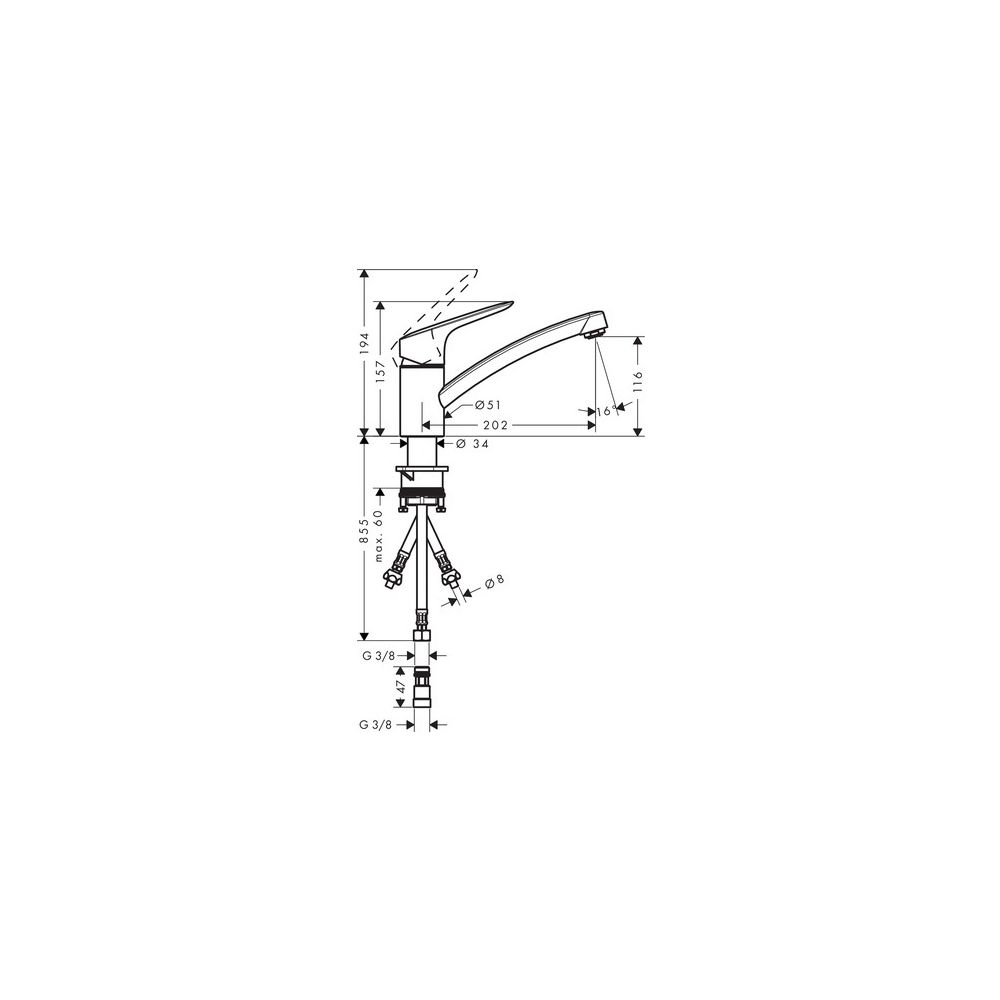 hansgrohe Logis M31 Einhebel-Küchenmischer 120mm Niederdruck/offene Warmwasserberei... HANSGROHE-71831000 4011097766461 (Abb. 4)