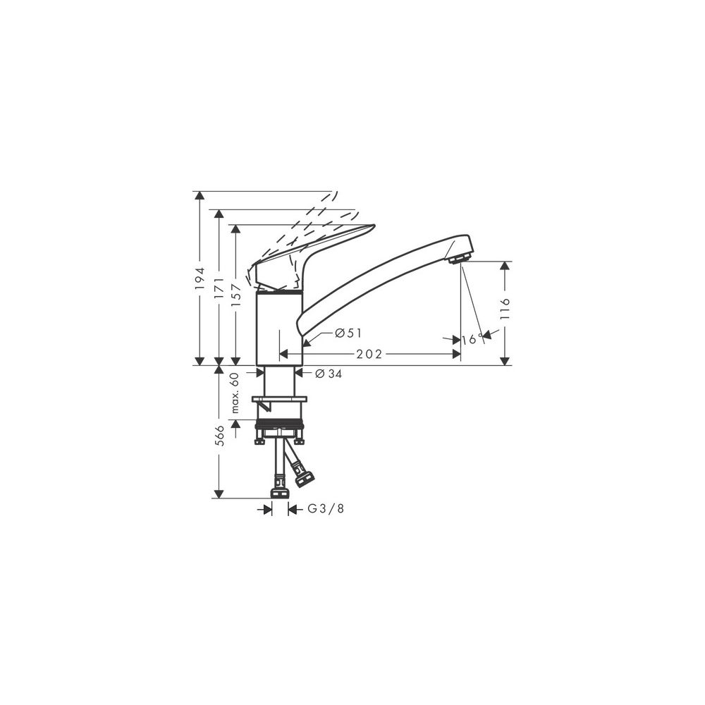 hansgrohe Logis M31 Einhebel-Küchenmischer 120mm CoolStart, EcoSelection, 1jet, Chr... HANSGROHE-71837000 4011097766416 (Abb. 3)