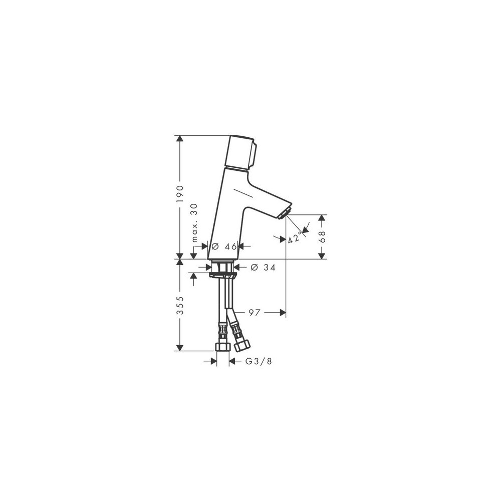 hansgrohe Talis Select S Waschtischmischer 80mm 5l/min ohne Garnitur, Chrom... HANSGROHE-72041000 4011097770215 (Abb. 3)