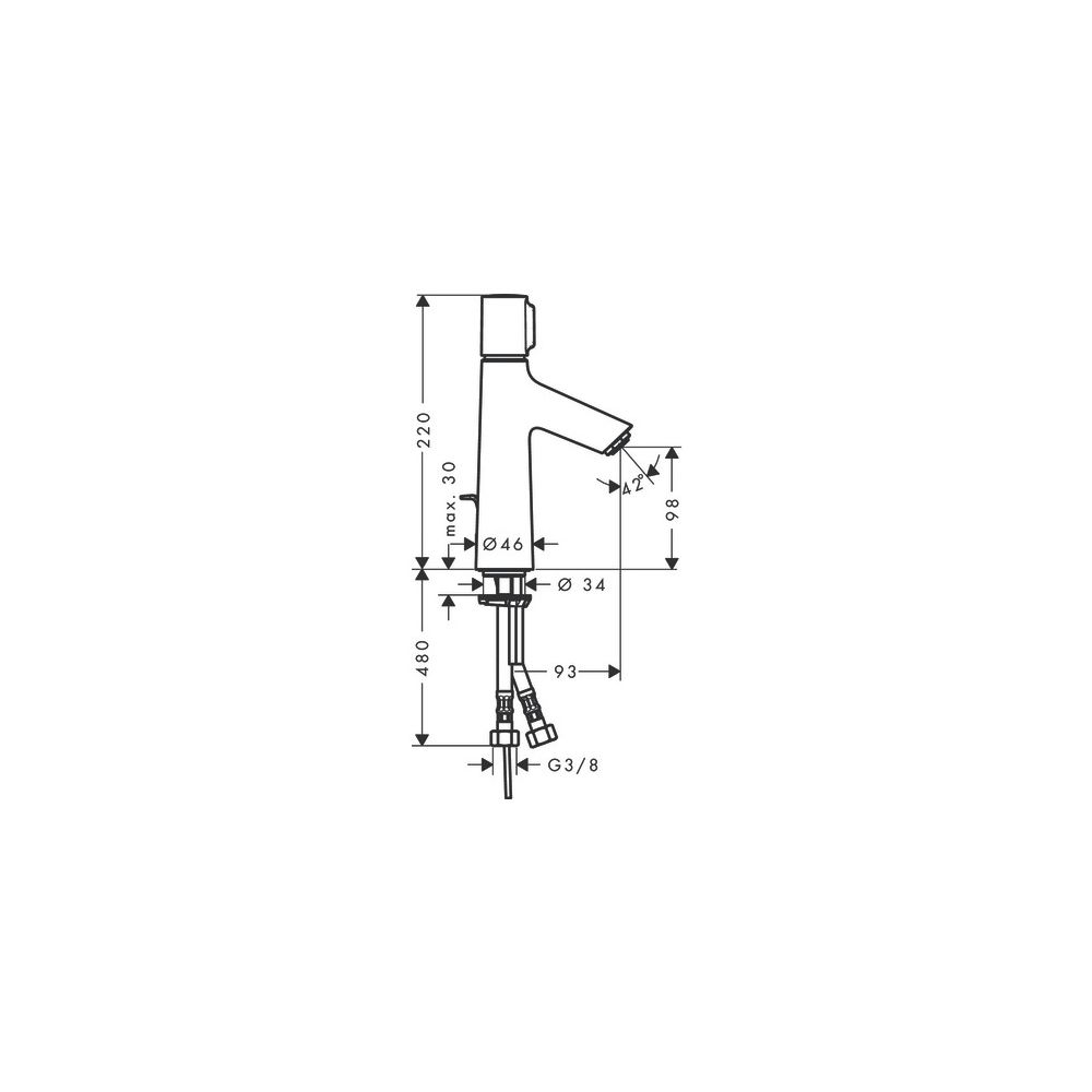 hansgrohe Talis Select S Waschtischmischer 100mm 5l/min mit Zugstangen-Garnitur, Ch... HANSGROHE-72042000 4011097770208 (Abb. 8)