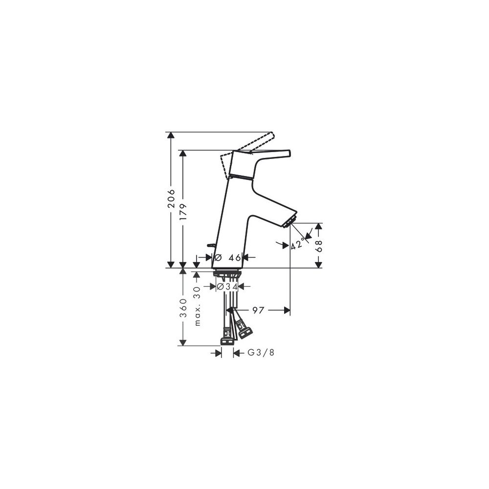 hansgrohe Talis S Einhebel-Waschtischmischer 80mm 5l/min mit Zugstangen-Garnitur, C... HANSGROHE-72010000 4011097770048 (Abb. 5)