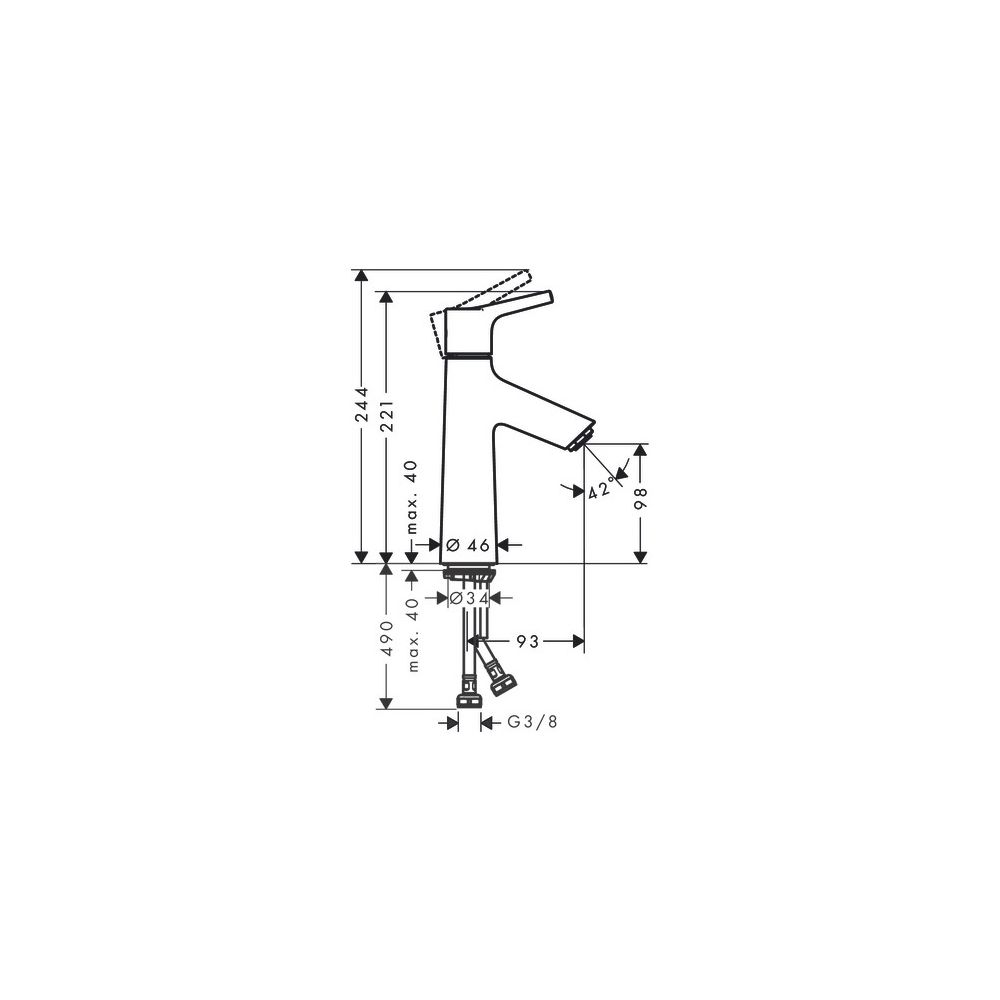 hansgrohe Talis S Einhebel-Waschtischmischer 100mm 5l/min ohne Garnitur, Chrom... HANSGROHE-72021000 4011097770154 (Abb. 3)