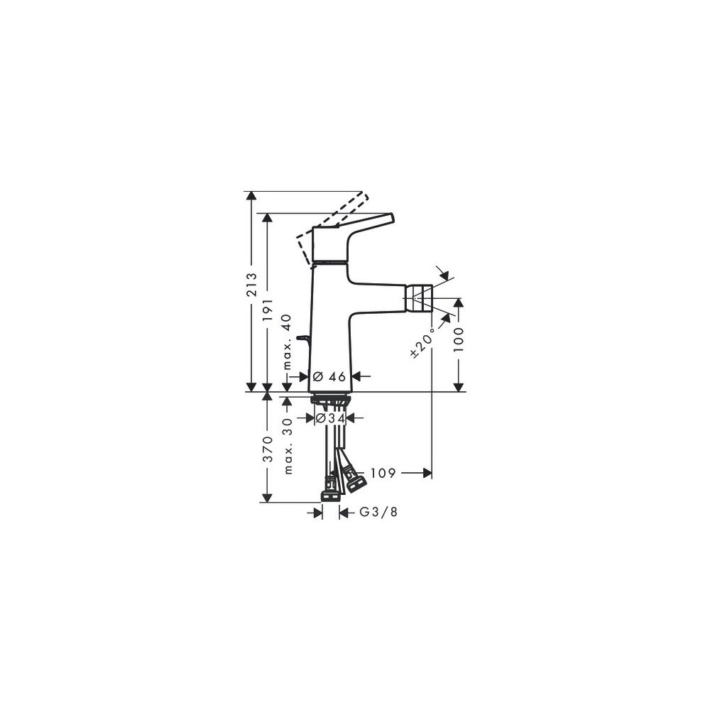 hansgrohe Talis S Einhebel-Bidetmischer mit Zugstangen-Garnitur, Chrom... HANSGROHE-72200000 4011097770260 (Abb. 3)