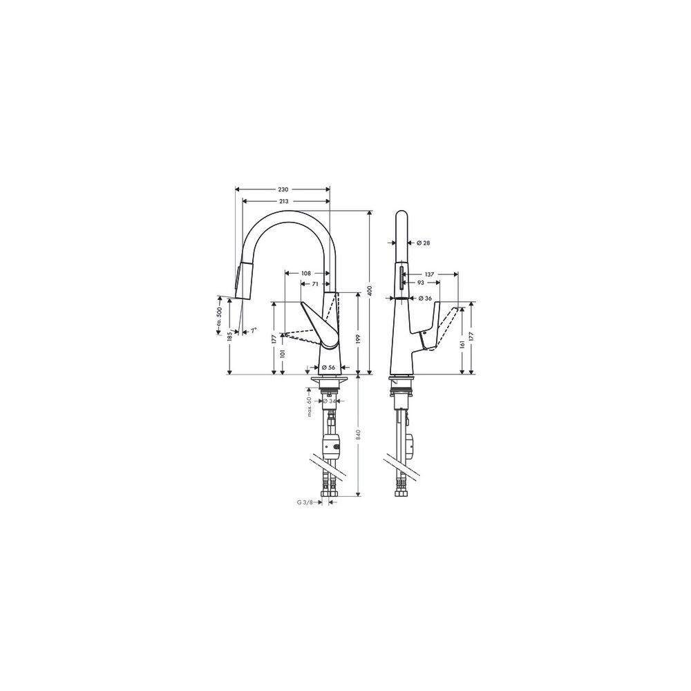 hansgrohe Talis M51, Einhebel-Küchenmischer 200mm 9l/min Edelstahl Finish, 2jet Aus... HANSGROHE-72813800 4011097772707 (Abb. 4)