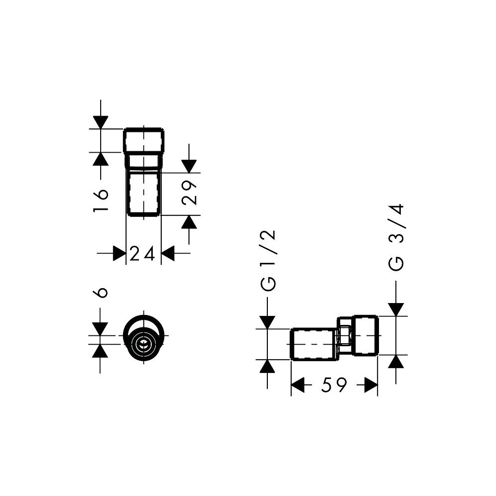 hansgrohe Metropol S-Anschlüsse für Aufputz-Mischer... HANSGROHE-94140000 4011097203799 (Abb. 2)