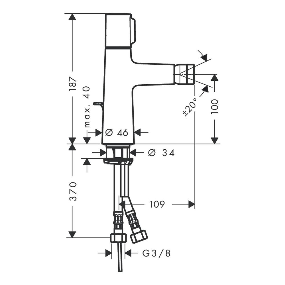 hansgrohe Bidetmischer 100 Talis Select S chrom... HANSGROHE-72202000 4011097775494 (Abb. 3)