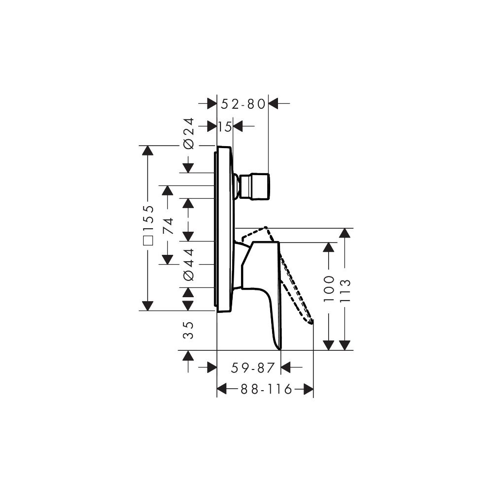 hansgrohe Talis E Einhebel-Wannenmischer Unterputz 29l/min, Mattschwarz für iBox un... HANSGROHE-71745670 4059625232293 (Abb. 3)