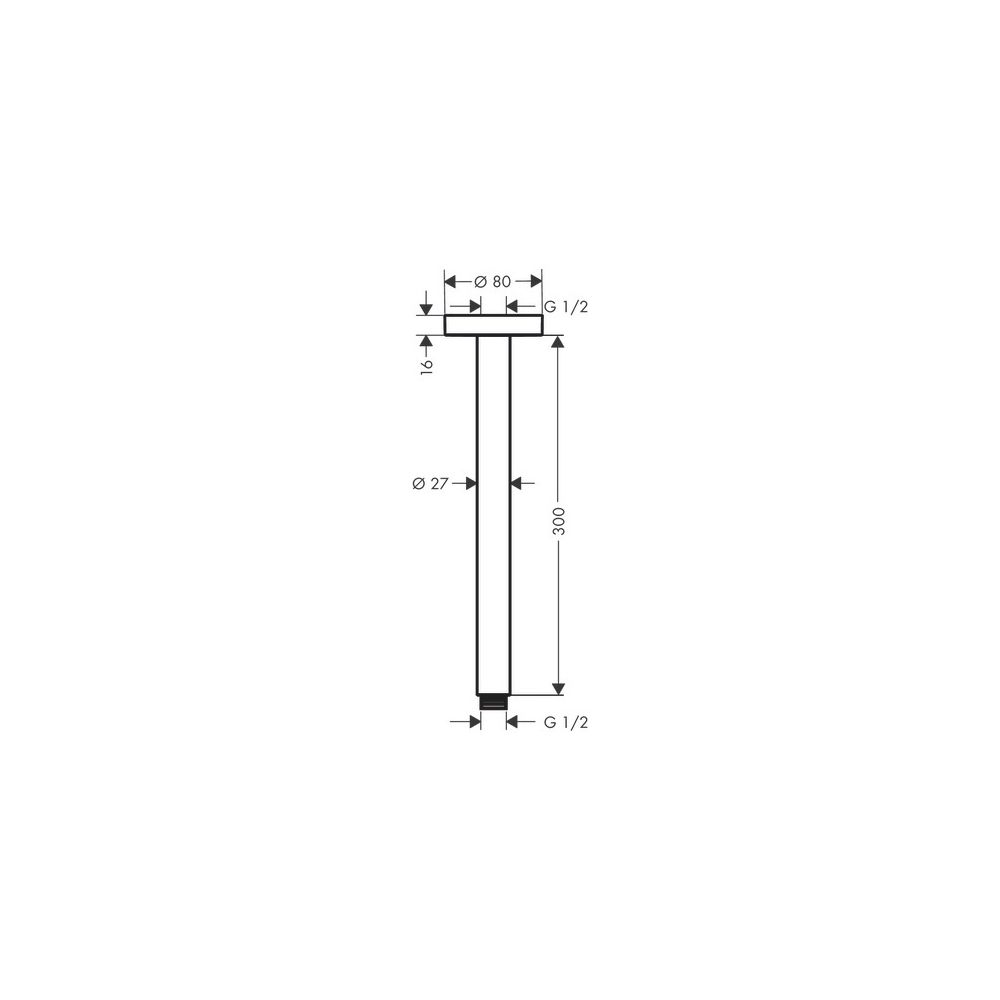 hansgrohe Deckenanschluss S 300mm DN 15 Aufputz, Mattschwarz... HANSGROHE-27389670 4059625234495 (Abb. 3)