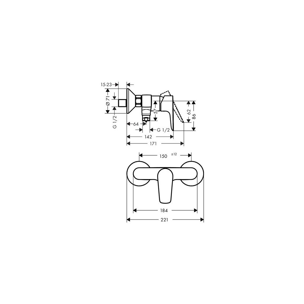 hansgrohe Talis E Einhebel-Brausemischer Aufputz 22l/min, Chrom... HANSGROHE-71760000 4011097770918 (Abb. 3)