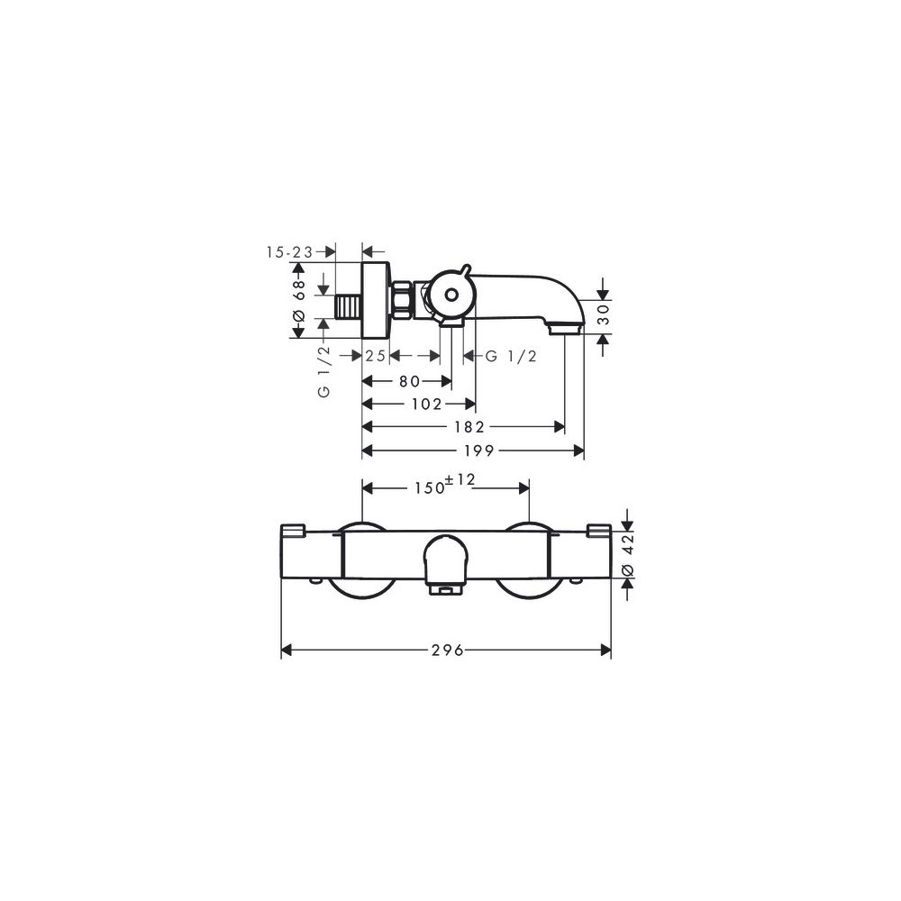 hansgrohe Ecostat 1001 CL Wannenthermostat Aufputz DN 15, Chrom... HANSGROHE-13201000 4011097799599 (Abb. 8)