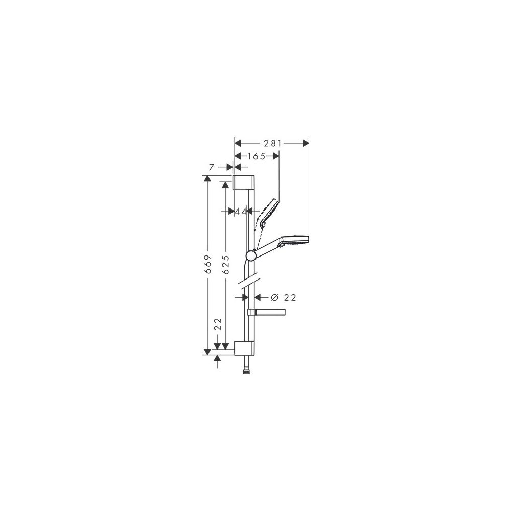 hansgrohe Crometta Brauseset 100mm Vario mit Brausestange 650mm 13,8l/min Seifensch... HANSGROHE-26553400 4011097791975 (Abb. 4)