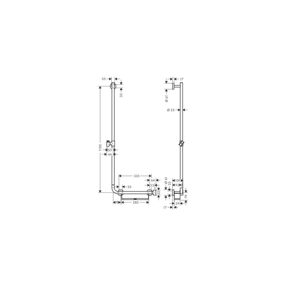 hansgrohe Unica Brausestange Comfort 1100mm links, Weiß/Chrom... HANSGROHE-26403400 4011097804231 (Abb. 4)