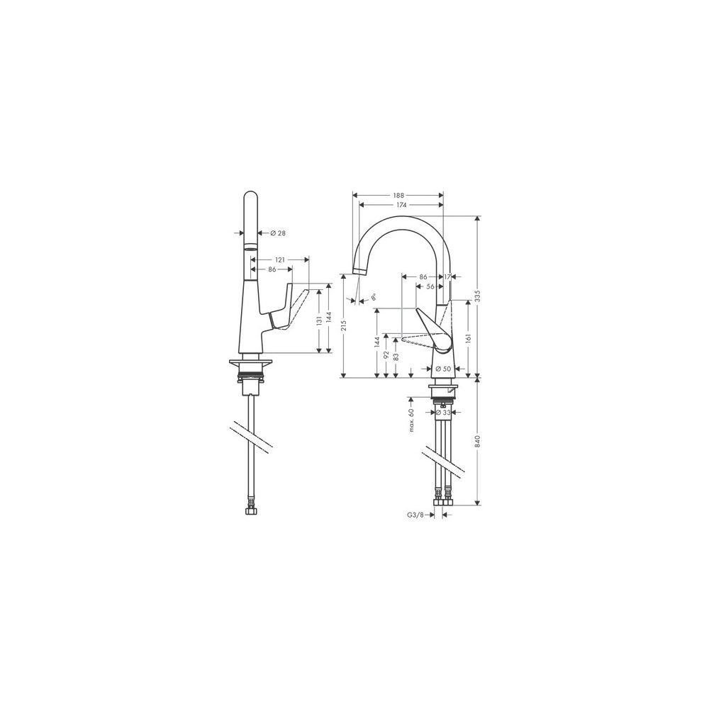 hansgrohe Talis M51, Einhebel-Küchenmischer 220mm 10l/min 1jet, Chrom... HANSGROHE-72814000 4011097823621 (Abb. 3)