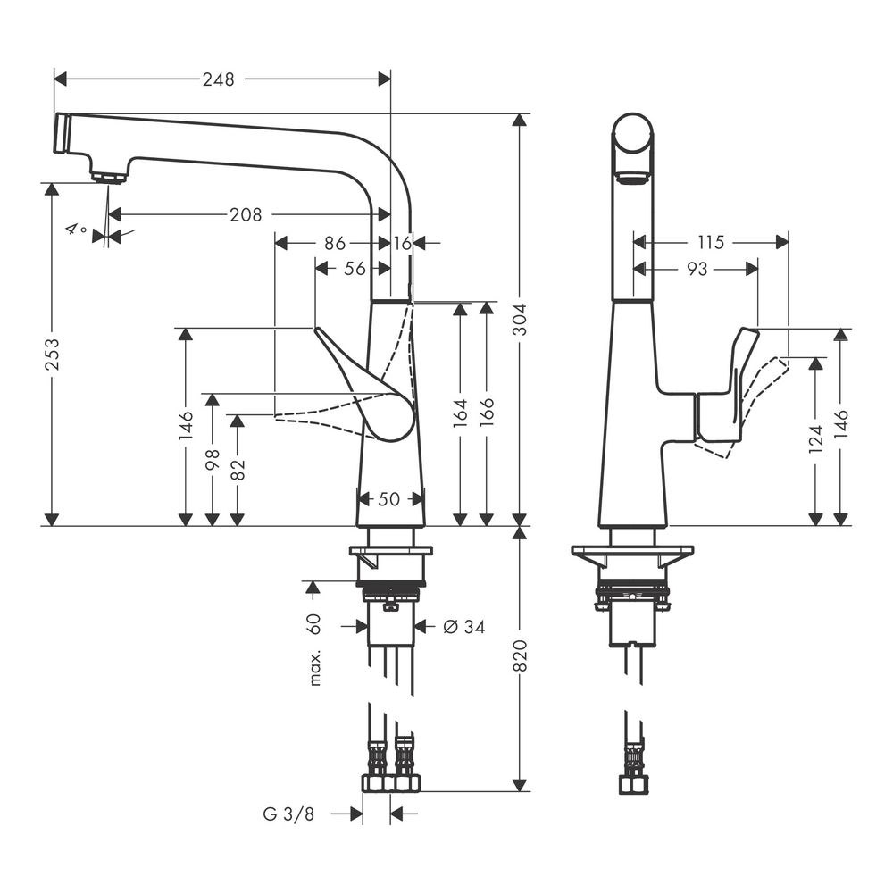 hansgrohe Metris Select M71 Einhebel-Küchenmischer 260mm 9l/min Chrom, 1jet... HANSGROHE-14847000 4011097823676 (Abb. 3)