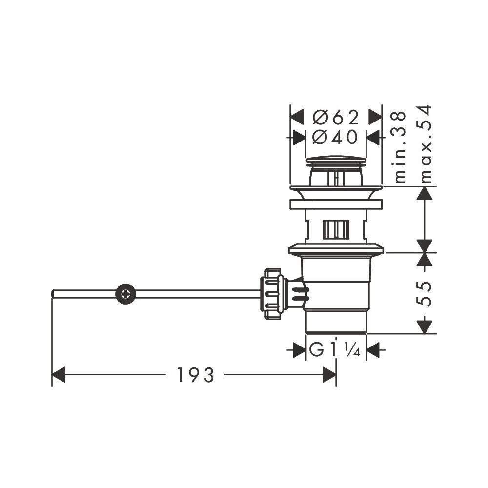 hansgrohe Ablaufventil Kunststoff mit Edelstahl Blende... HANSGROHE-92168000 4011097740010 (Abb. 3)