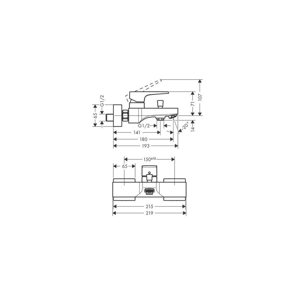 hansgrohe Metropol Einhebel-Wannenmischer Aufputz 22l/min mit Hebelgriff, Chrom... HANSGROHE-32540000 4011097812410 (Abb. 4)