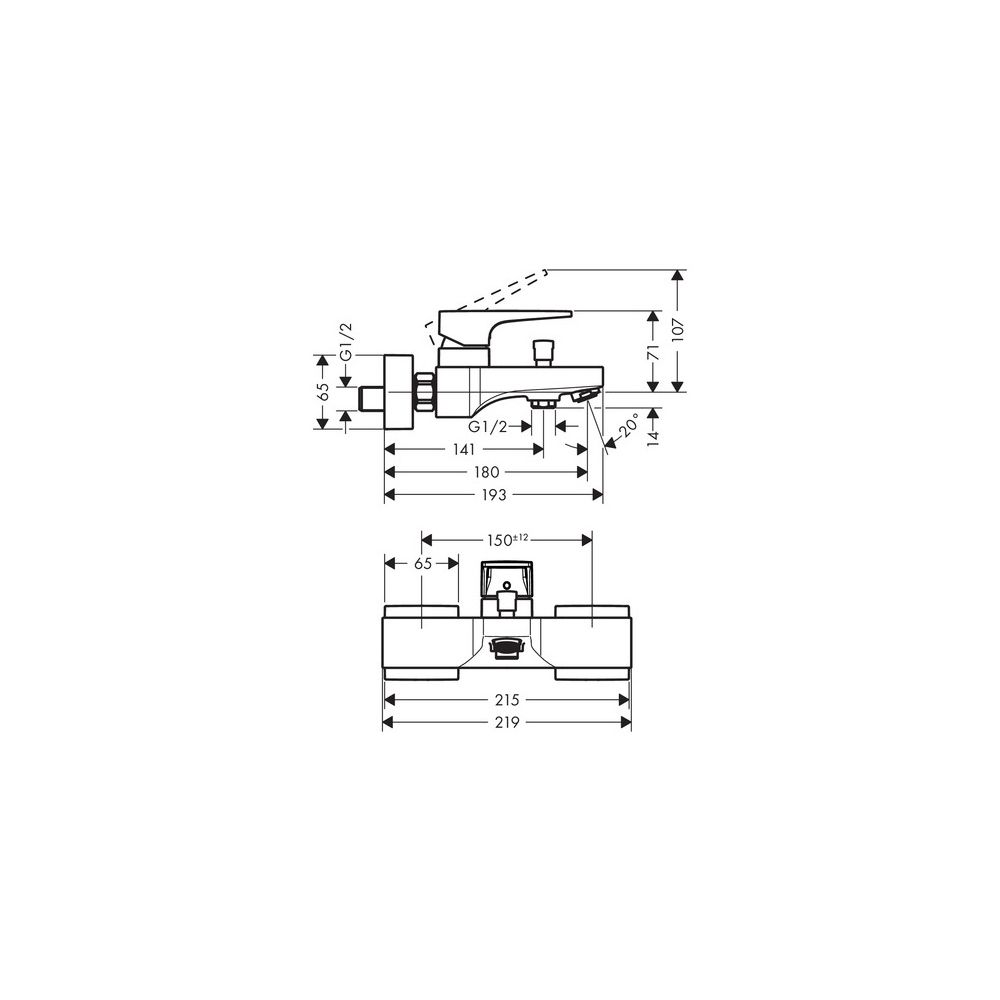 hansgrohe Metropol Einhebel-Wannenmischer Aufputz 22l/min mit Bügelgriff, Chrom... HANSGROHE-74540000 4011097812915 (Abb. 4)