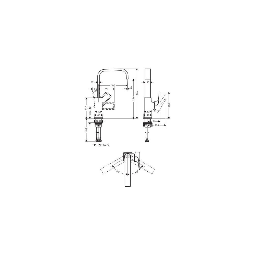 hansgrohe Metropol Einhebel-Waschtischmischer 230mm 5l/min Chrom Ausladung 165mm, B... HANSGROHE-74511000 4011097813066 (Abb. 4)