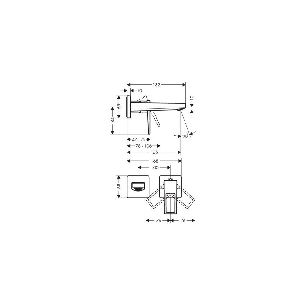 hansgrohe Metropol Einhebel-Waschtischmischer Unterputz 5l/min Chrom, 165mm Auslauf... HANSGROHE-74525000 4011097835105 (Abb. 4)