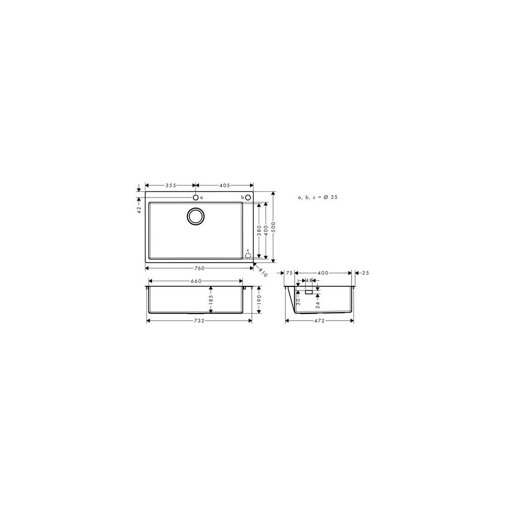 hansgrohe Einbauspüle S71 S712-F660660, Edelstahl... HANSGROHE-43308800 4059625007136 (Abb. 3)