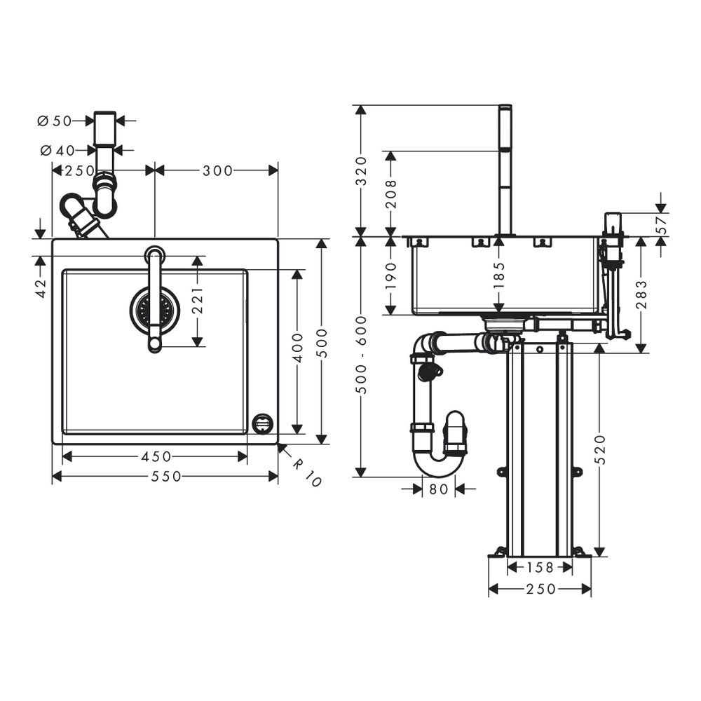 hansgrohe Spülencombi 450 C71-F450-06 chrom... HANSGROHE-43201000 4059625006887 (Abb. 7)