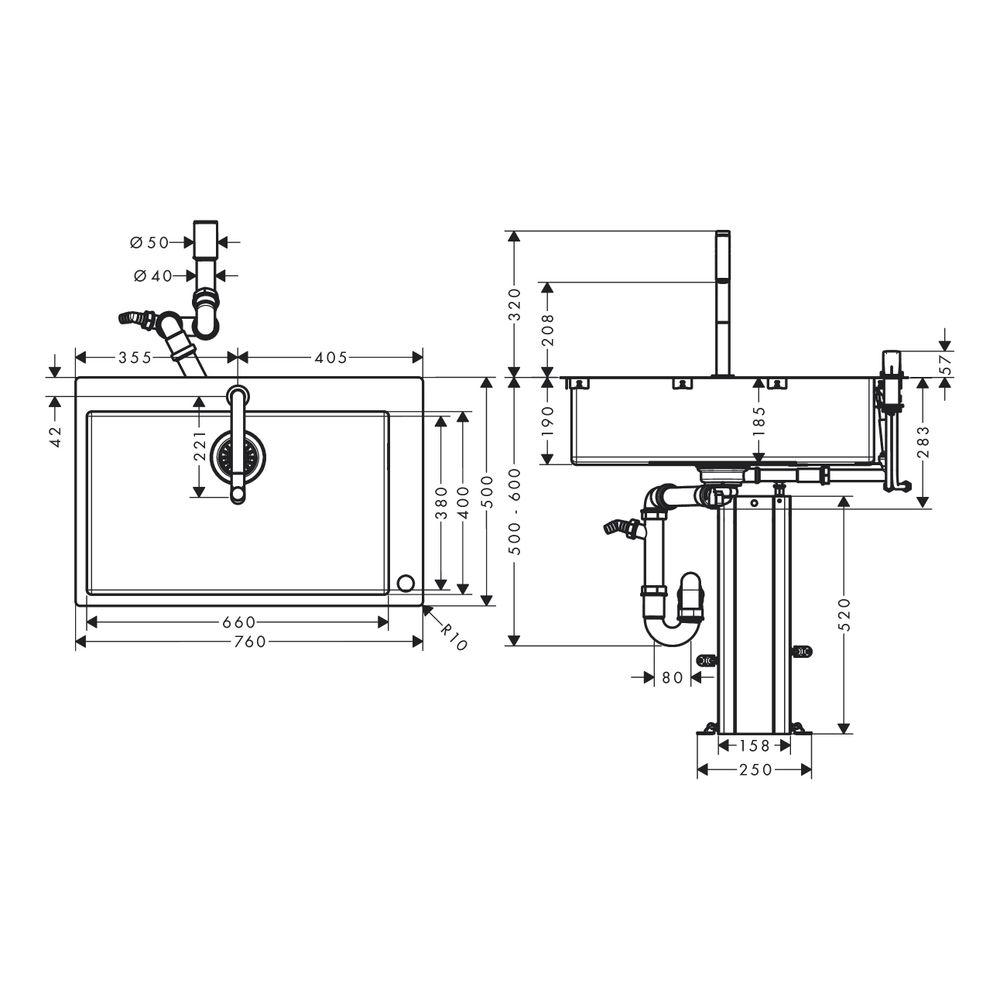 hansgrohe Spülencombi 660 C71-F660-08 chrom... HANSGROHE-43202000 4059625007006 (Abb. 8)