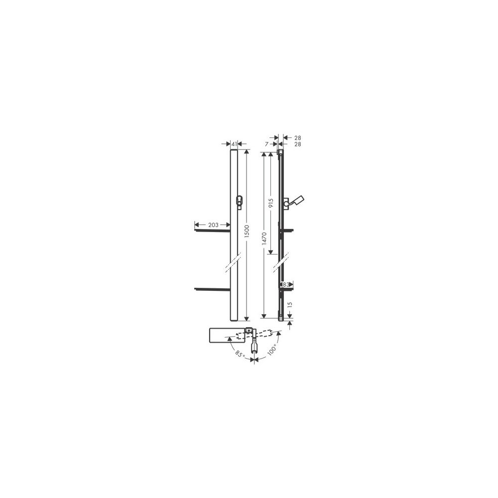 hansgrohe Unica Brausestange E 1500mm mit Isiflex Brauseschlauch 1,60m und Ablagen,... HANSGROHE-27645000 4011097857008 (Abb. 4)