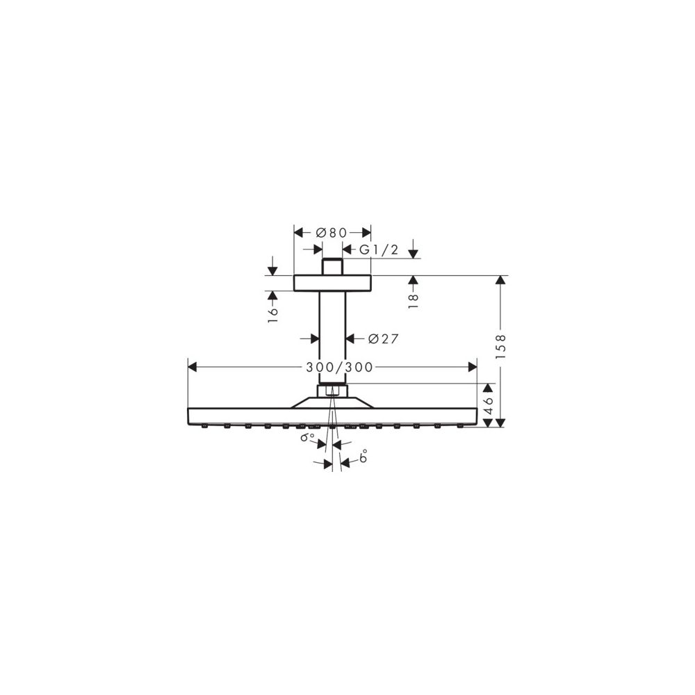 hansgrohe Raindance E Kopfbrause 300mm 1jet 17l/min Bronze gebürstet mit Deckenansc... HANSGROHE-26250140 4059625191934 (Abb. 3)