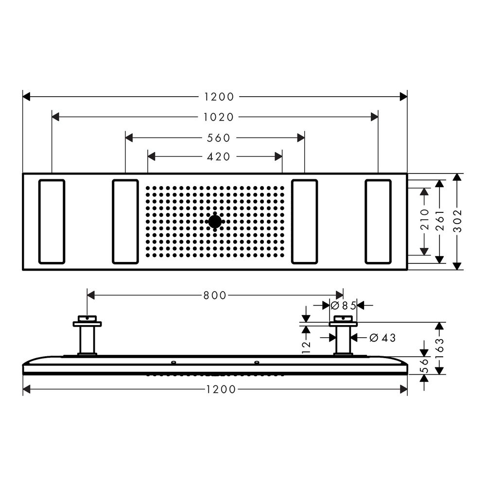 Hansgrohe AXOR ShowerSolutions ShowerHeaven, 21l/min, 1200x300mm, 4jet ohne Beleuch... HANSGROHE-10637310 4059625190517 (Abb. 2)