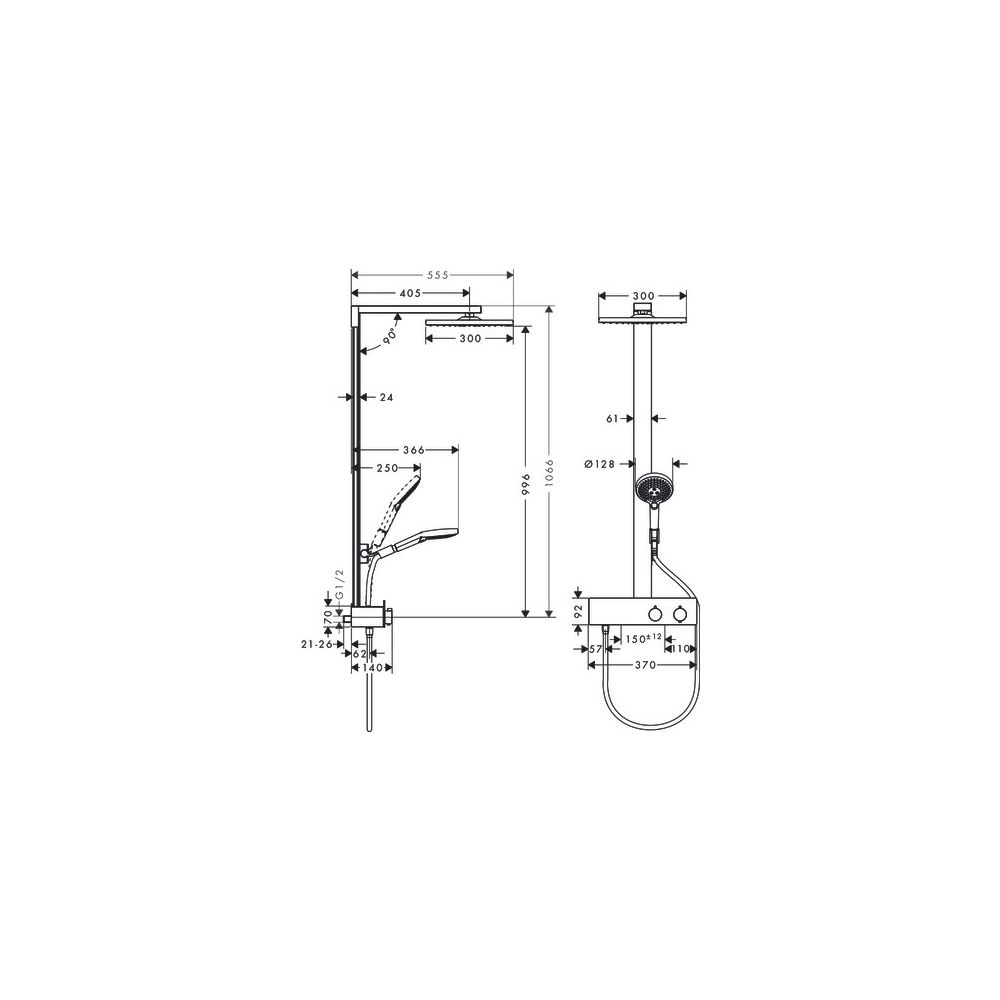 hansgrohe Raindance E Showerpipe 300mm 1jet 16l/min mit ShowerTablet 350, Chrom... HANSGROHE-27361000 4011097971735 (Abb. 4)