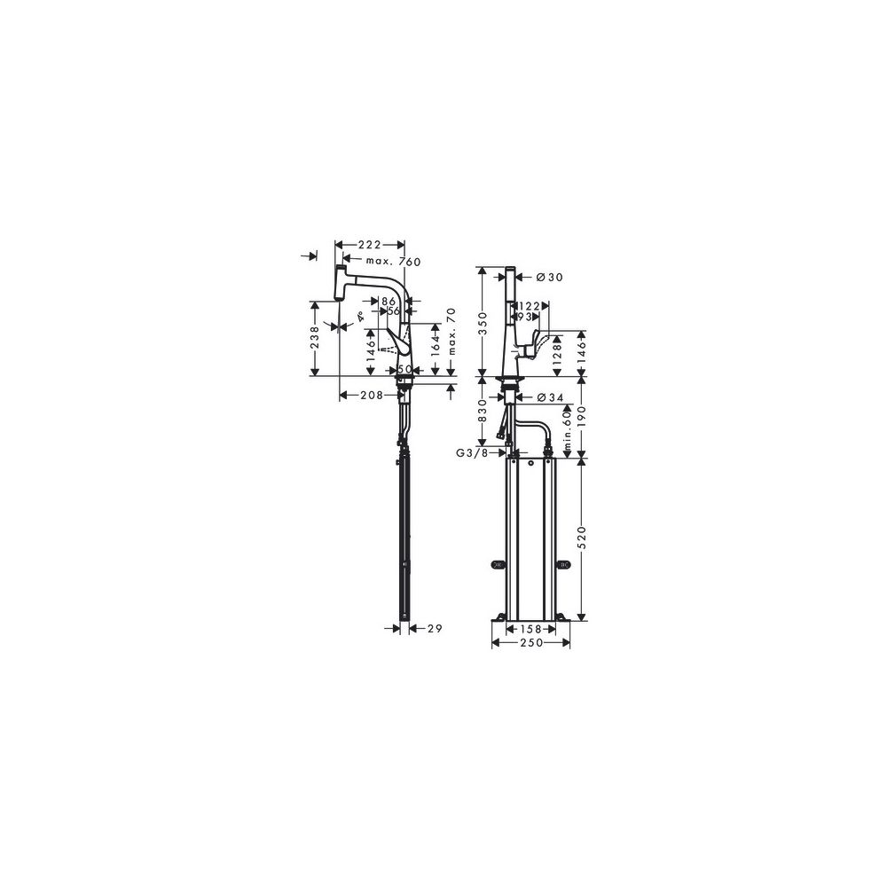 hansgrohe Metris Select M71 Einhebel-Küchenmischer 240mm 7l/min Chrom, 1jet Auszieh... HANSGROHE-73802000 4059625017593 (Abb. 4)