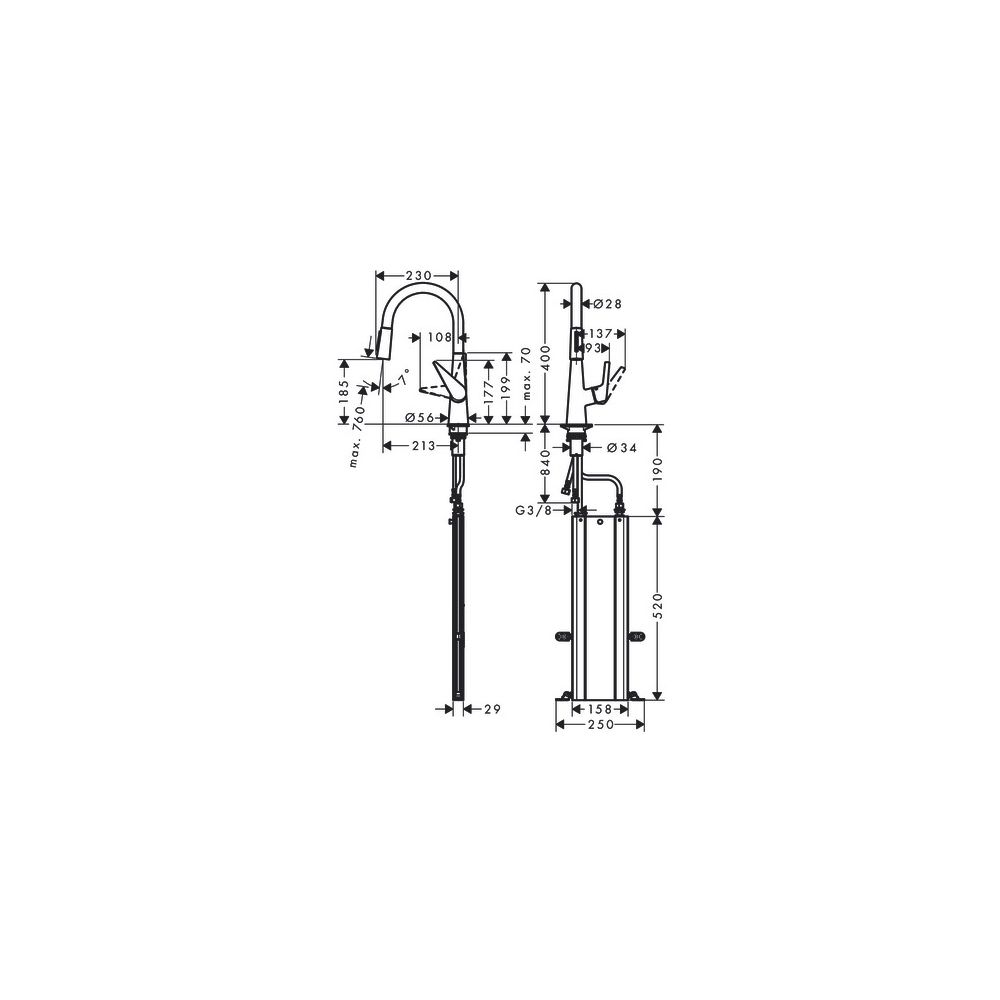 hansgrohe Talis M51, Einhebel-Küchenmischer 200mm 9l/min sBox, Chrom, 2jet Ausziehb... HANSGROHE-73851000 4059625017432 (Abb. 6)