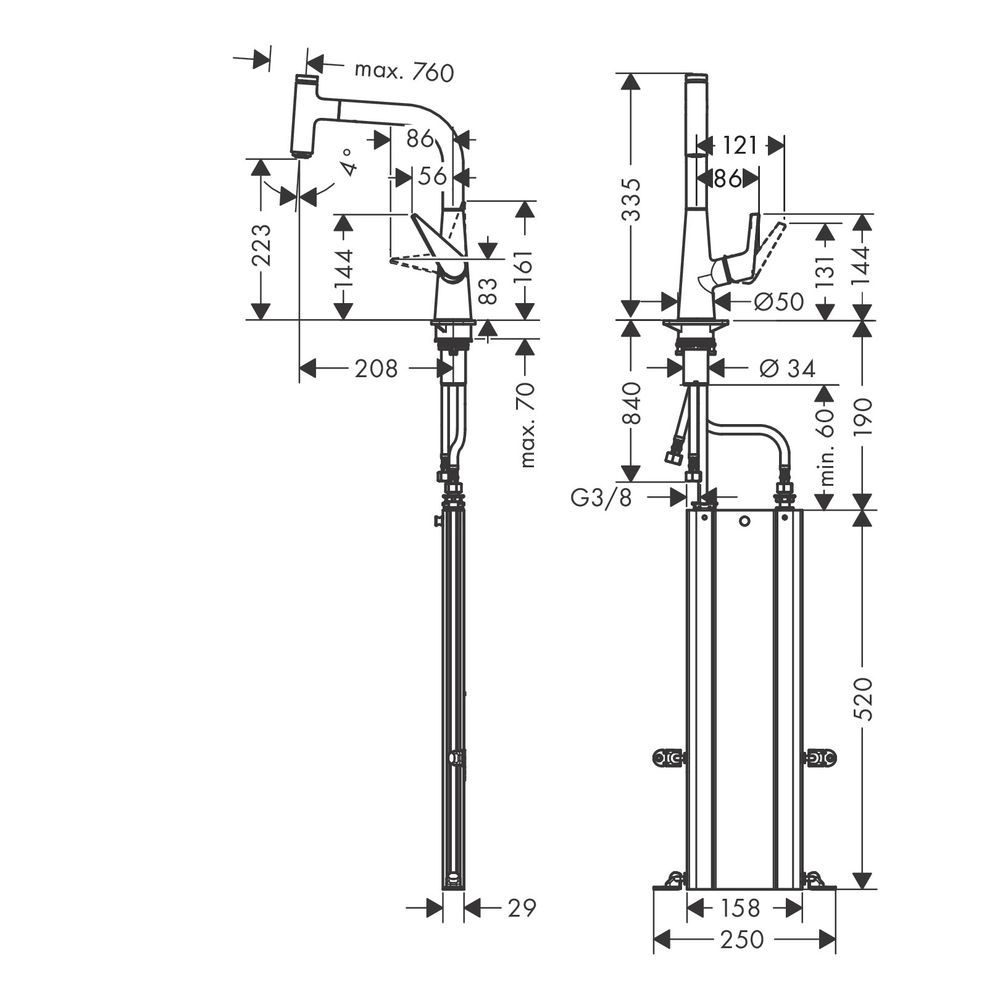 hansgrohe Talis Select M51, Einhebel-Küchenmischer 220mm 8l/min sBox, Chrom, Auszie... HANSGROHE-73852000 4059625017418 (Abb. 4)