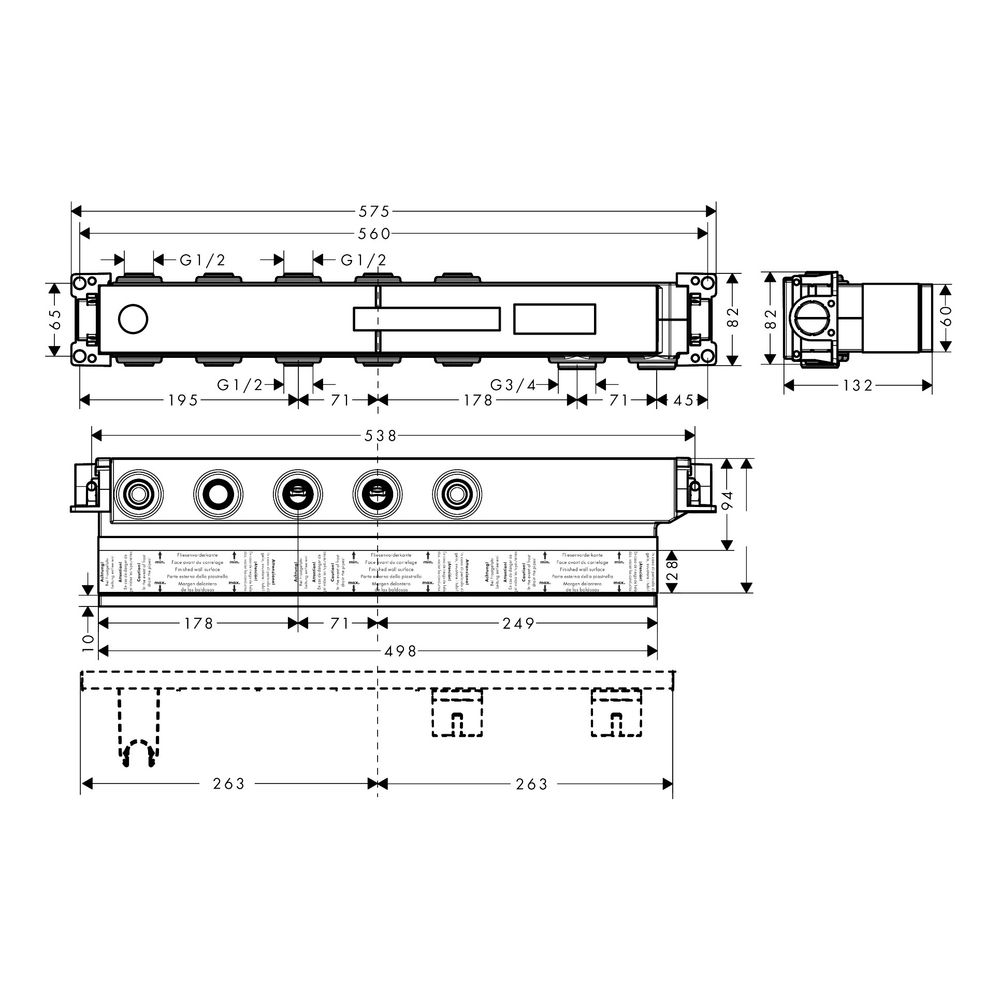 hansgrohe RainSelect Grundkörper für 3 Verbraucher... HANSGROHE-15311180 4059625034057 (Abb. 5)