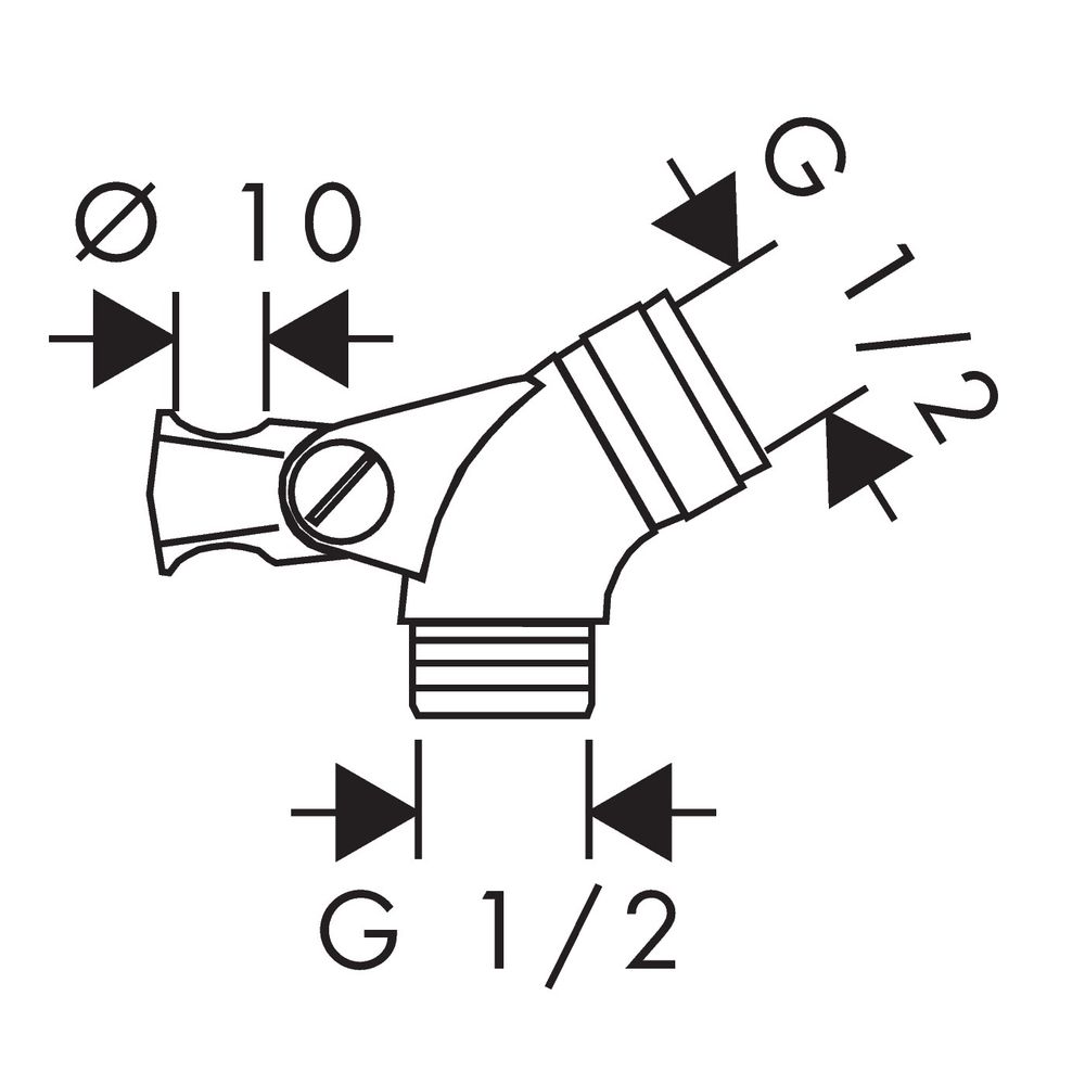 hansgrohe Gelenkstück für Unica Wandstangen, Chrom... HANSGROHE-28650000 4011097118789 (Abb. 2)