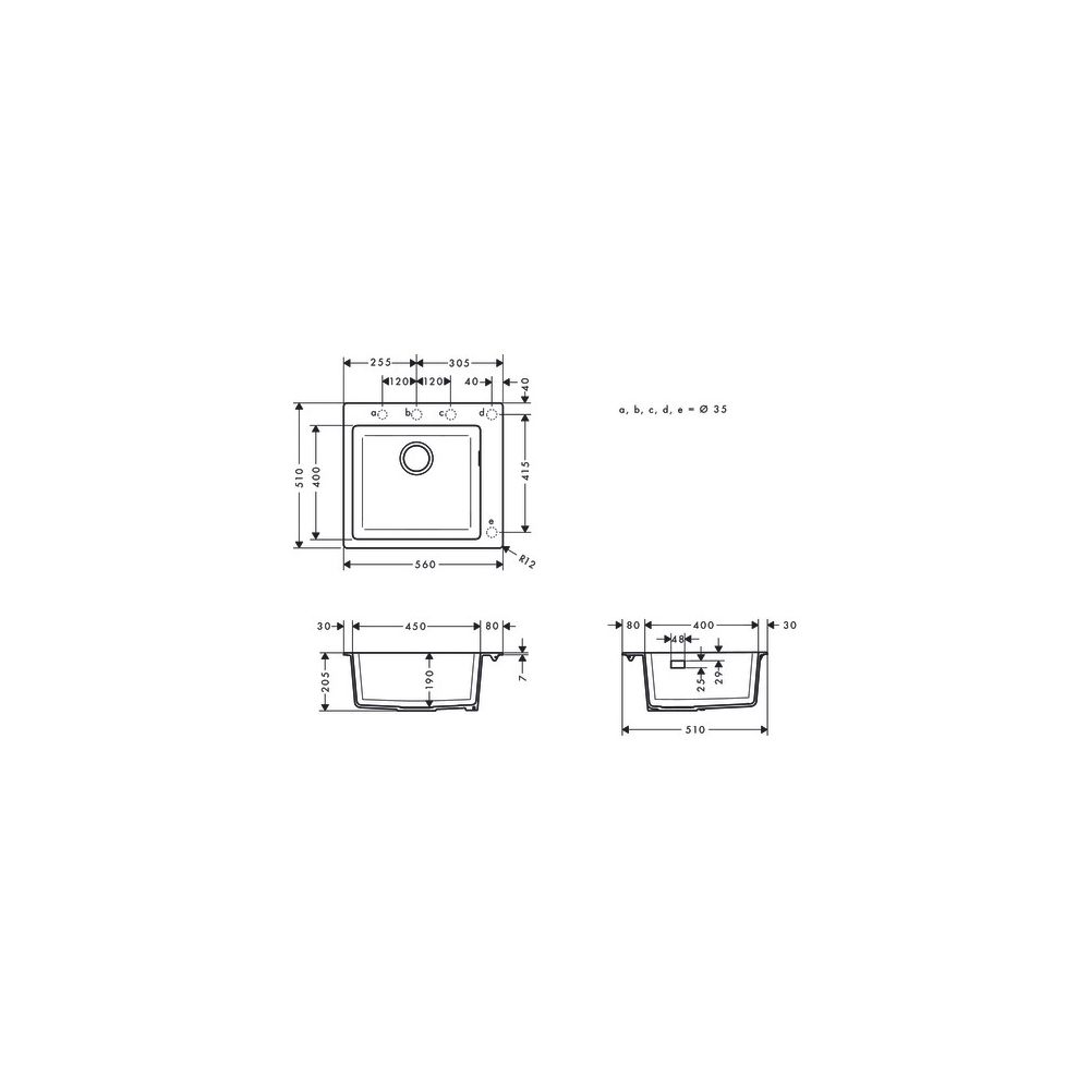 hansgrohe Einbauspüle S51 S510-F450450, Graphitschwarz... HANSGROHE-43312170 4059625104781 (Abb. 4)