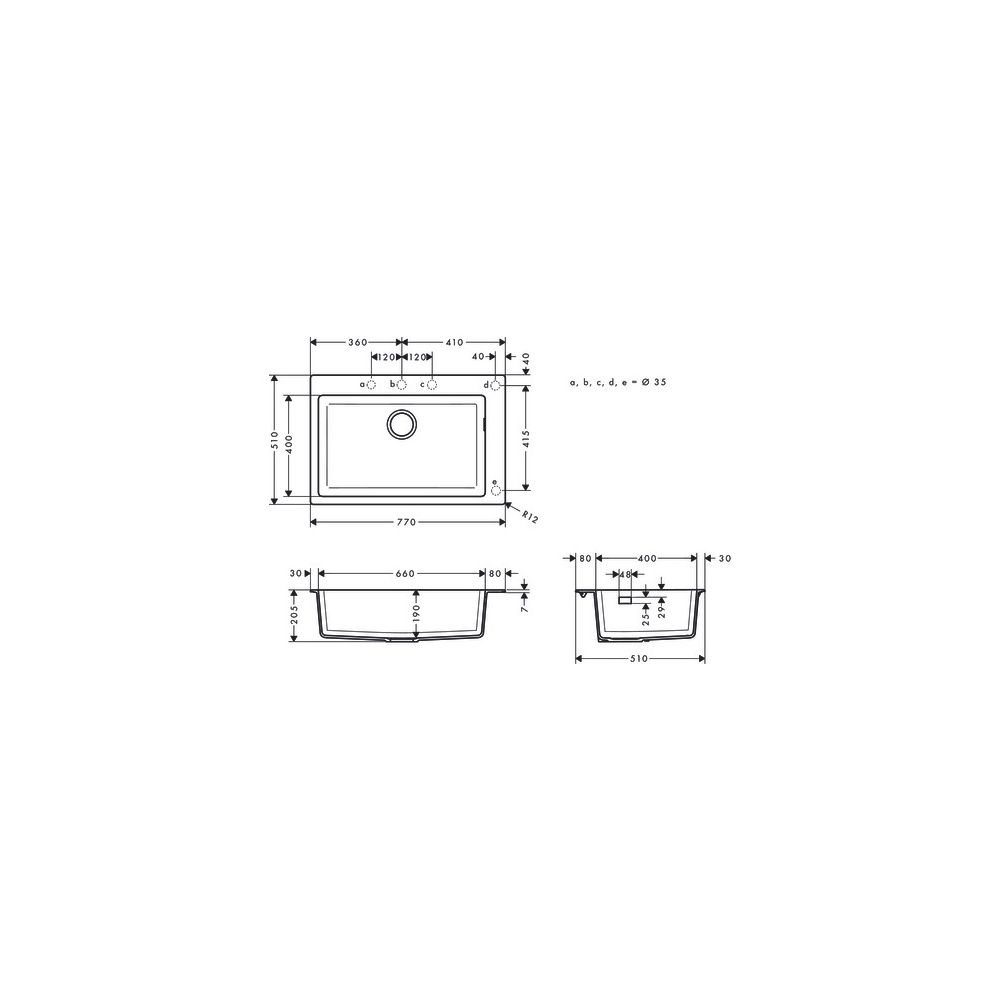 hansgrohe Einbauspüle S51 S510-F660660, Graphitschwarz... HANSGROHE-43313170 4059625104750 (Abb. 4)