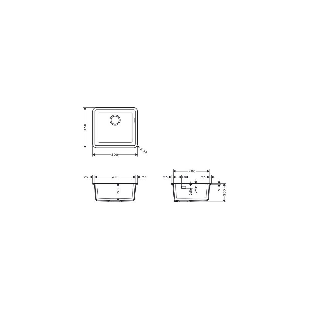 hansgrohe Unterbauspüle S51 S510-U450 450, Betongrau... HANSGROHE-43431380 4059625104880 (Abb. 4)