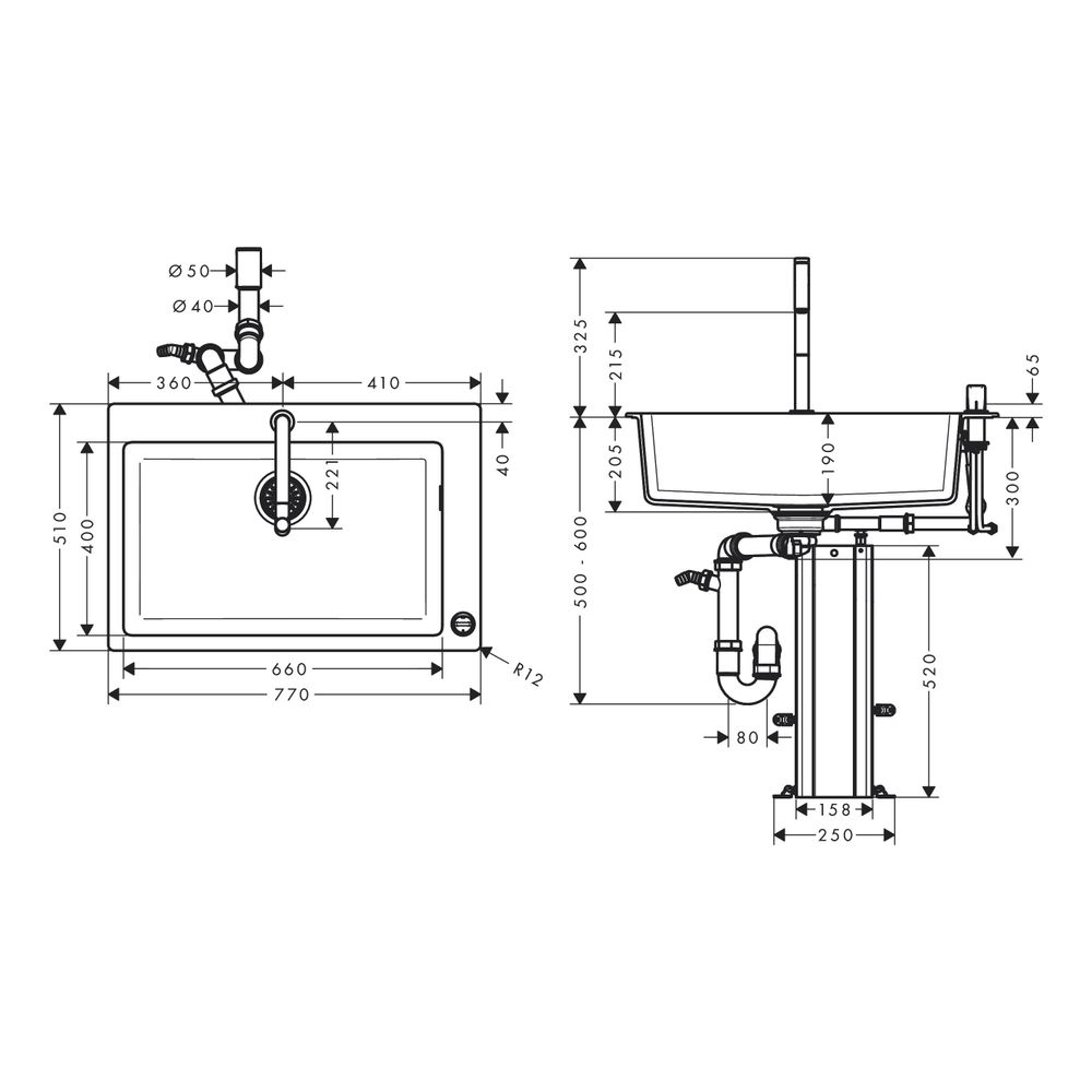 hansgrohe Select 200 Spülencombi 660 C51-F660-07 chrom... HANSGROHE-43218000 4059625100493 (Abb. 4)