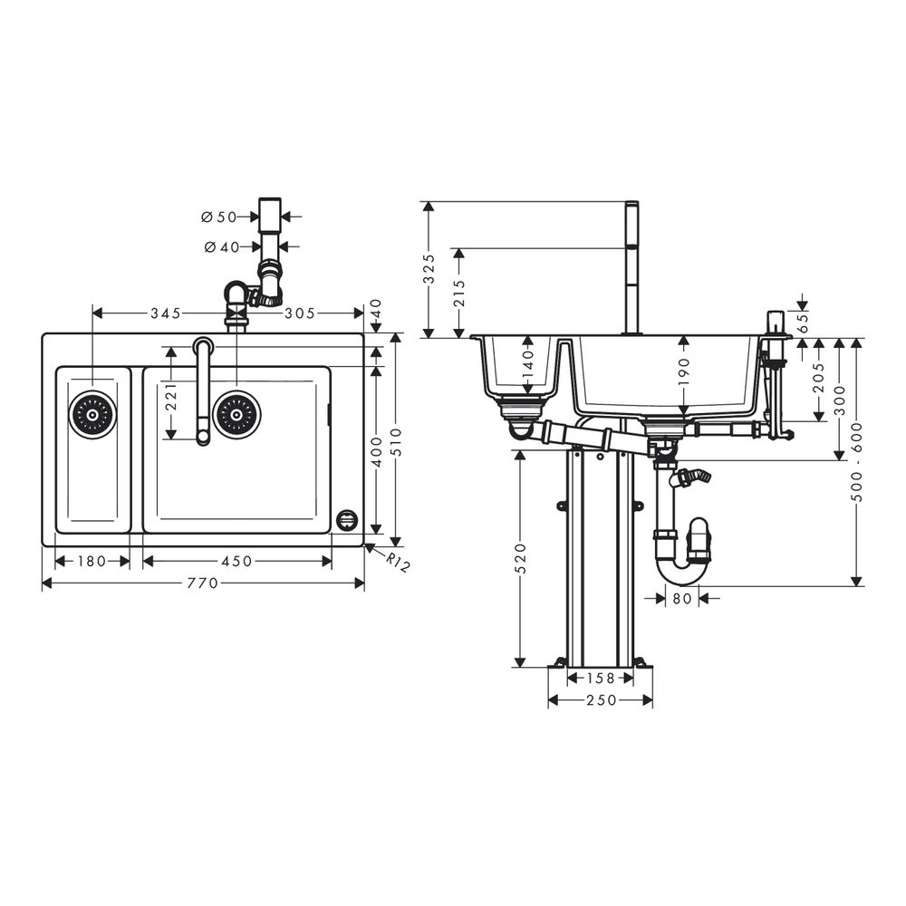 hansgrohe Select 200 Spülencombi 635 C51-F635-09 chrom... HANSGROHE-43220000 4059625100479 (Abb. 4)