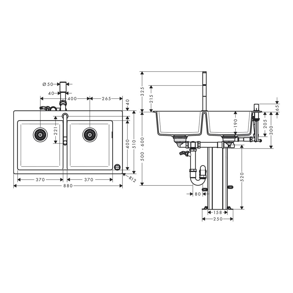 hansgrohe Select 200 Spülencombi 770 C51-F770-10 chrom... HANSGROHE-43221000 4059625100462 (Abb. 4)