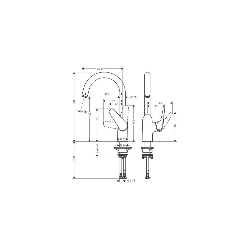hansgrohe Focus M42 Einhebel-Küchenmischer 220mm 10l/min 1jet, Chrom... HANSGROHE-71802000 4059625085080 (Abb. 3)