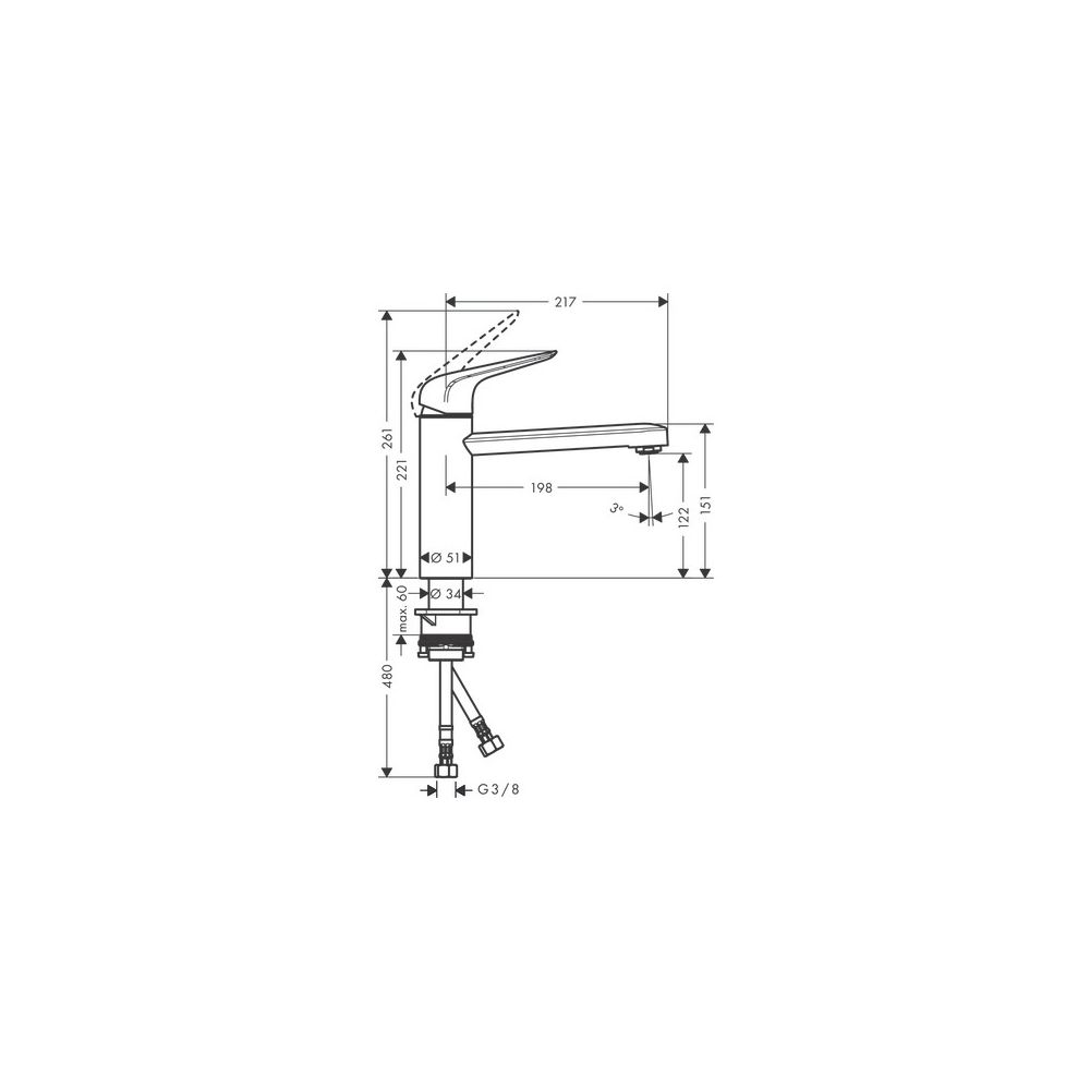 hansgrohe Focus M42 Einhebel-Küchenmischer 120mm 12l/min 1jet, Edelstahl Finish... HANSGROHE-71806800 4059625085028 (Abb. 4)