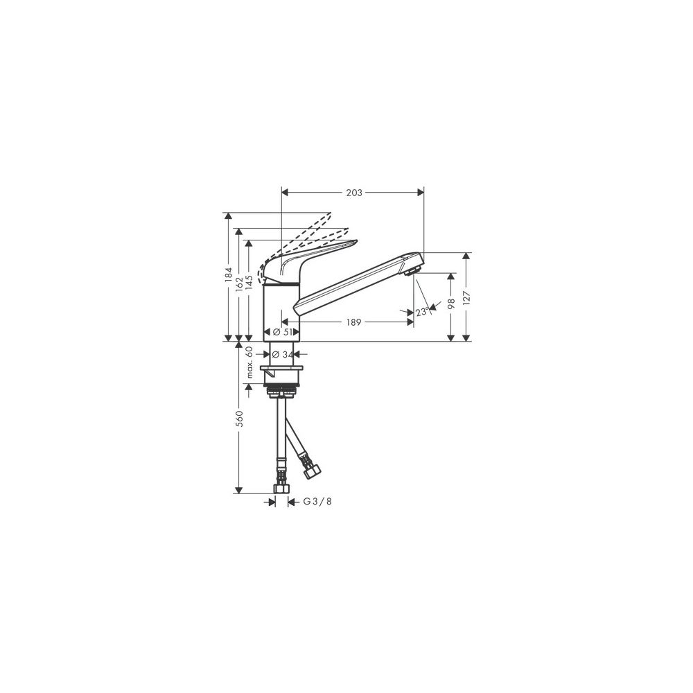 hansgrohe Focus M42 Einhebel-Küchenmischer 100mm, CoolStart, EcoSelection 12l/min, ... HANSGROHE-71809000 4059625084984 (Abb. 4)