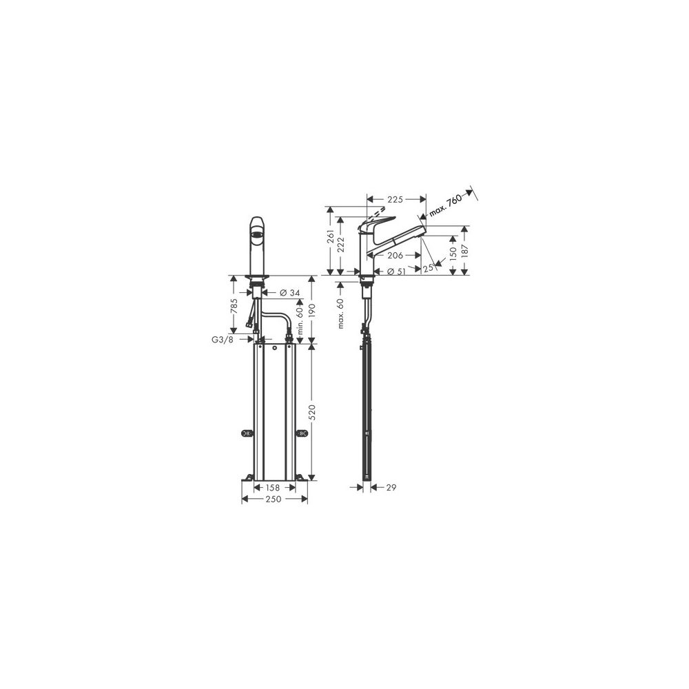 hansgrohe Focus M42 Einhebel-Küchenmischer 150mm 8l/min Ausziehauslauf, 1jet, sBox,... HANSGROHE-71829000 4059625098417 (Abb. 5)